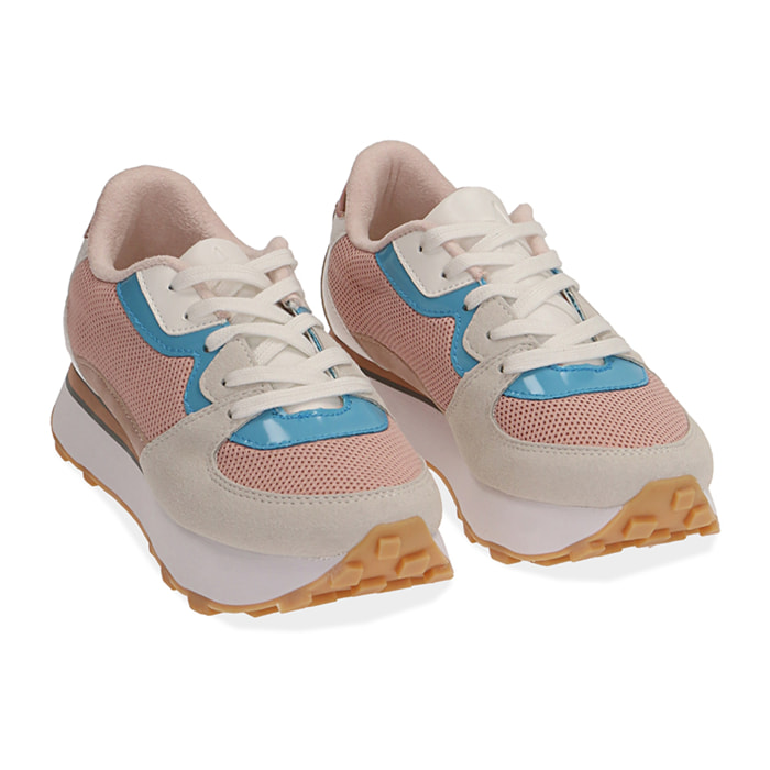 Sneakers rosa in tessuto