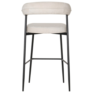 Lot de 2 tabourets de bar en tissu beige THEA