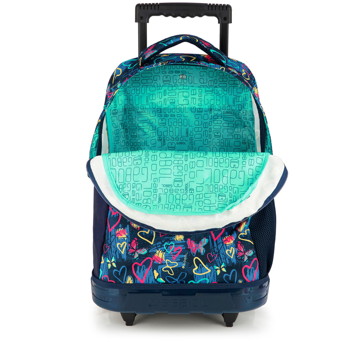 Mochila con ruedas Gabol TIZAS con corazones e impermeable