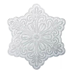 Lot de 6 Dessous d'assiette étoile argent 38cm