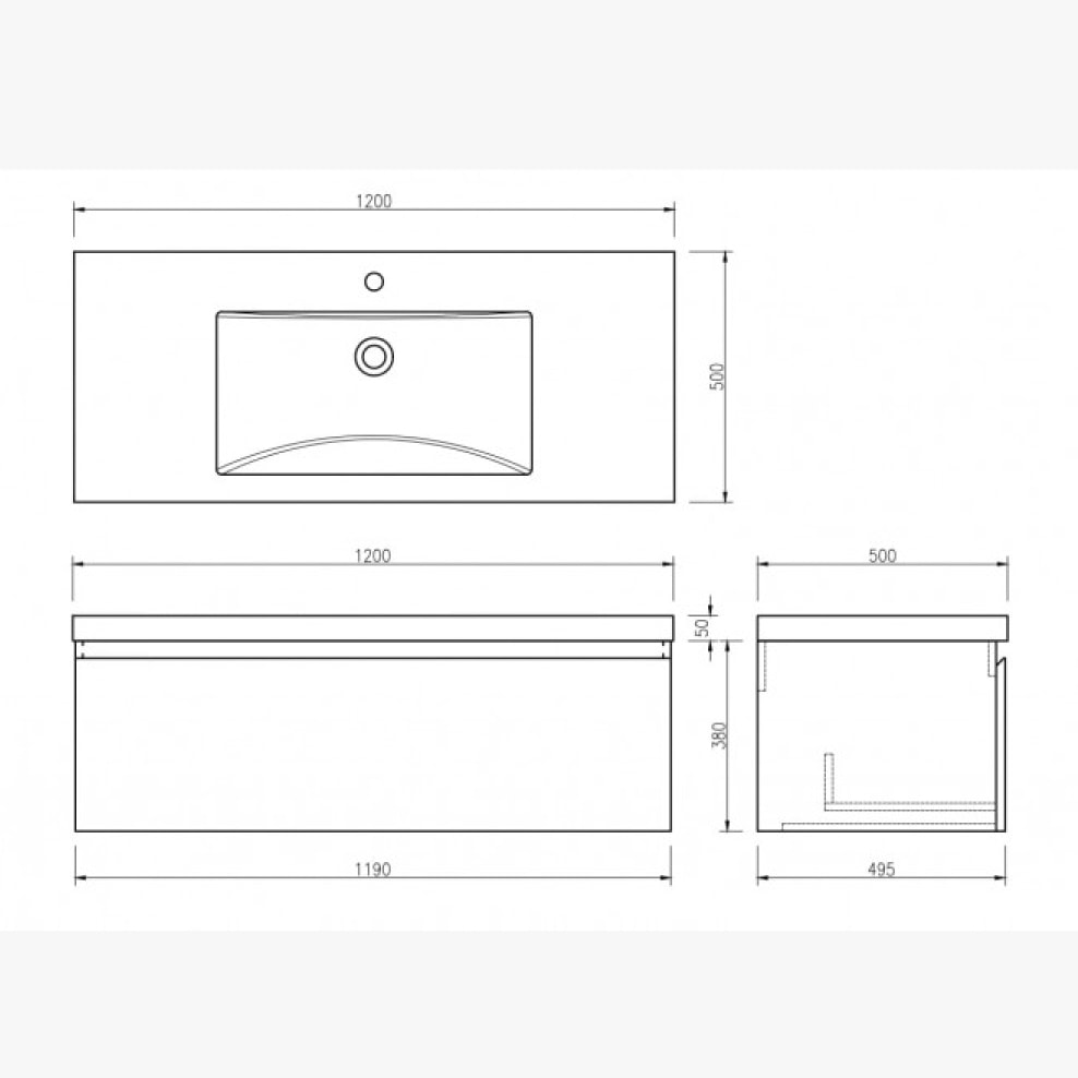 Ensemble meuble de salle de bain 120 cm chevron Aquapunto