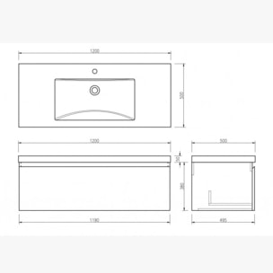 Ensemble meuble de salle de bain 120 cm chevron Aquapunto