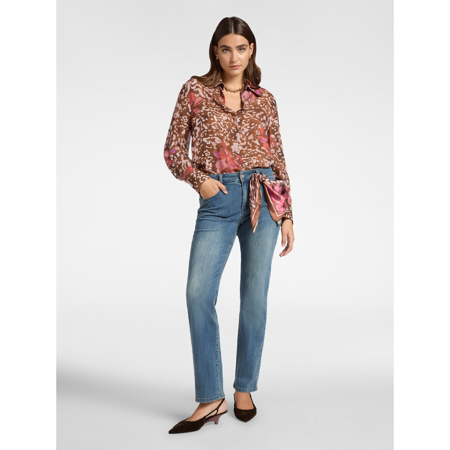 Elena Mirò - Camisa estampada - Marrón