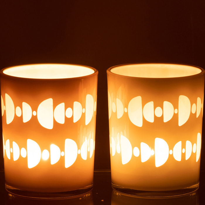 J-Line photophore Demi Lune - verre - medium - 2 pcs