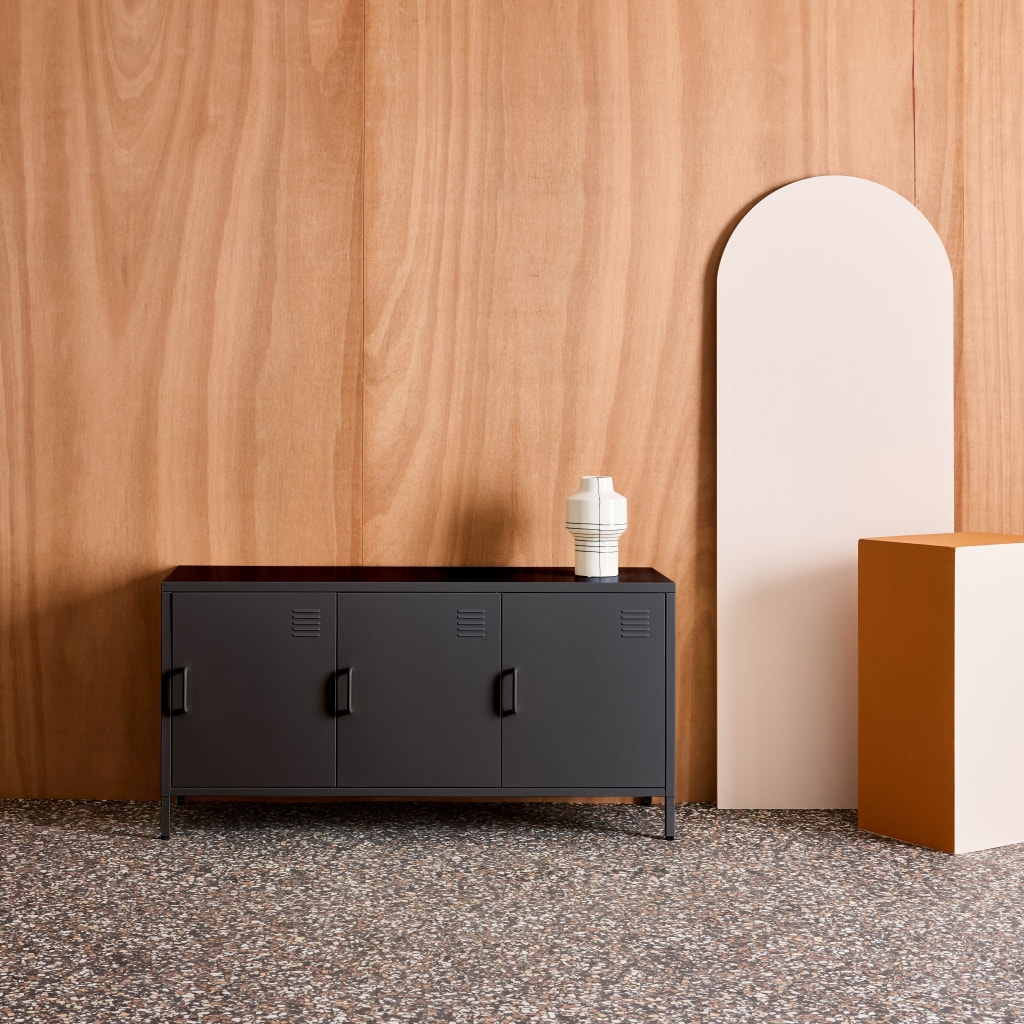 Meuble TV industriel métal 3 portes 120cm ALABAMA