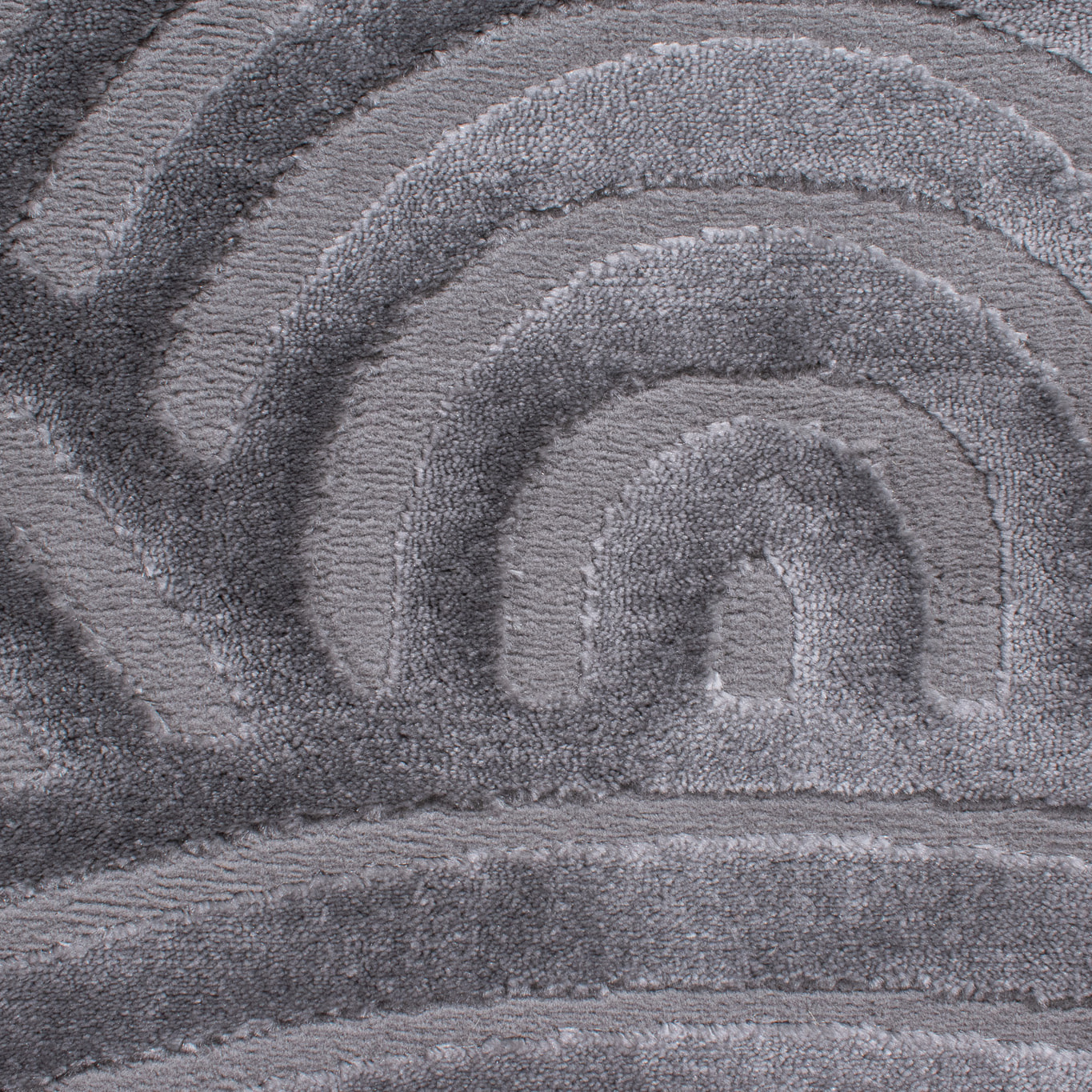 BIANCA - Tapis arc-en-ciel gris avec longs poils en relief