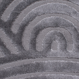 BIANCA - Tapis arc-en-ciel gris avec longs poils en relief