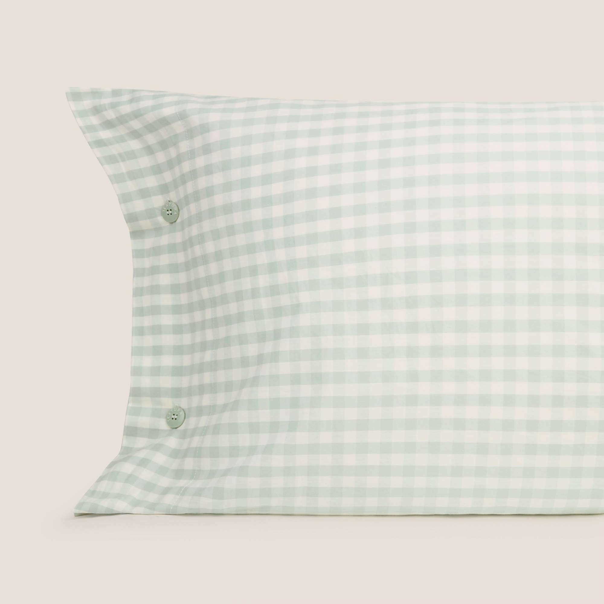 Funda almohada algodón cuadros vichy Kimcuad color agua marina