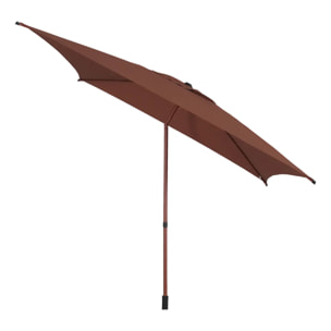Parasol droit carré inclinable Soya 2,5x2,5m acajou