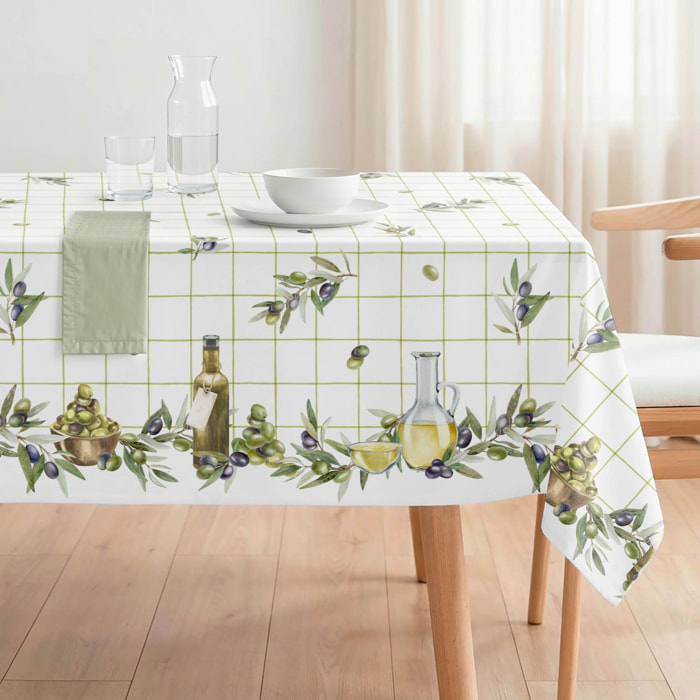 Nappe anti-taches OLIVERA VERT - enduite