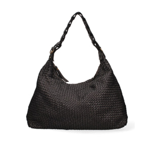 Borsa a spalla da donna In Vera pelle Made in Italy 46x33x15 cm