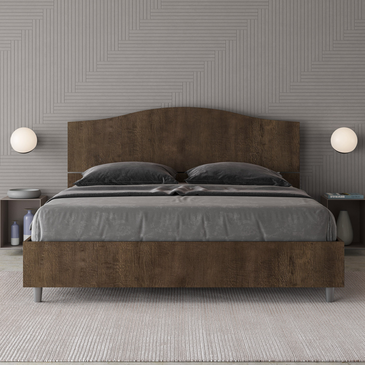 Letto contenitore 160x200 noce Dores