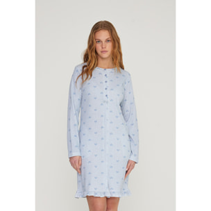 Camicia da notte donna heart in caldo cotone aperta davanti Noidinotte