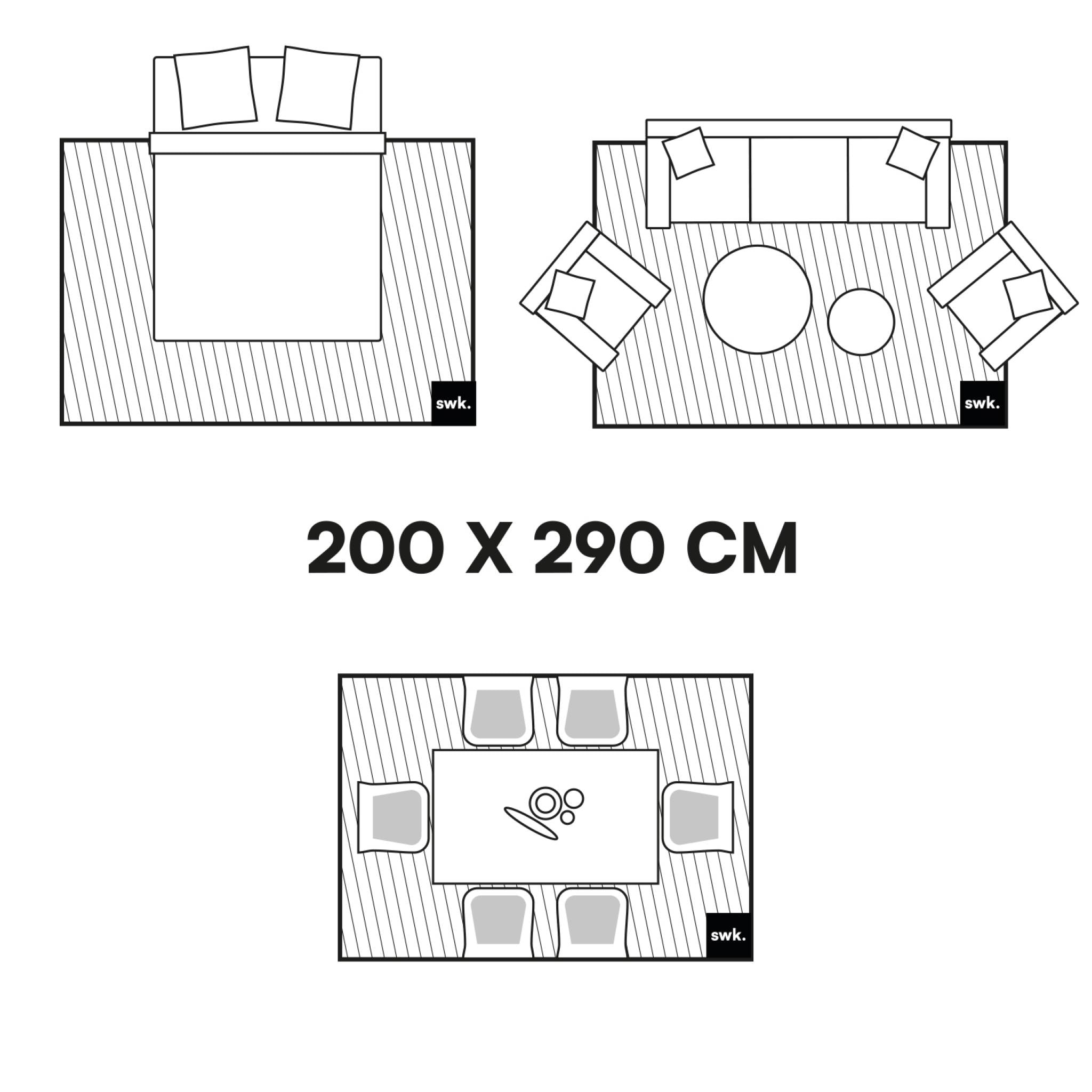 Tapis intérieur rayures noir et blanc PABLO