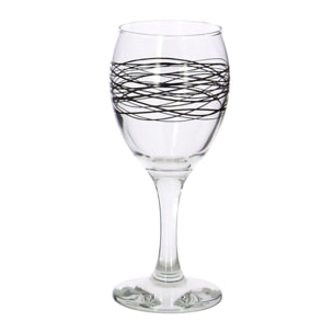 Lot de 6 verres à pied 20,5cl en verre SERPENTIN