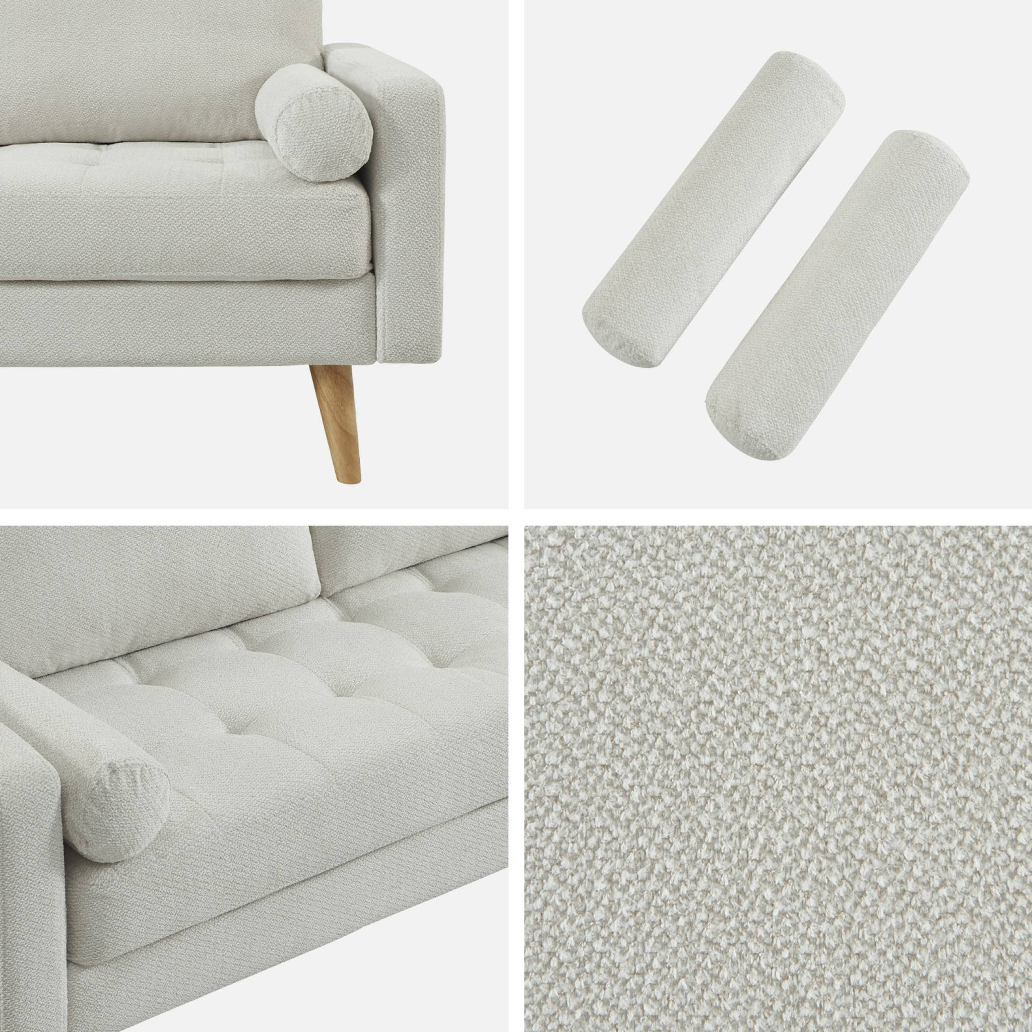 Canapé tissu chenille capitonné 3 places IVAR