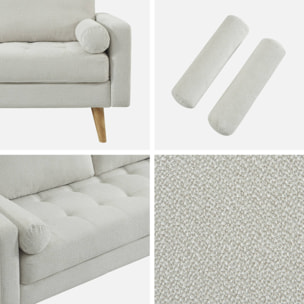 Canapé tissu chenille capitonné 3 places IVAR