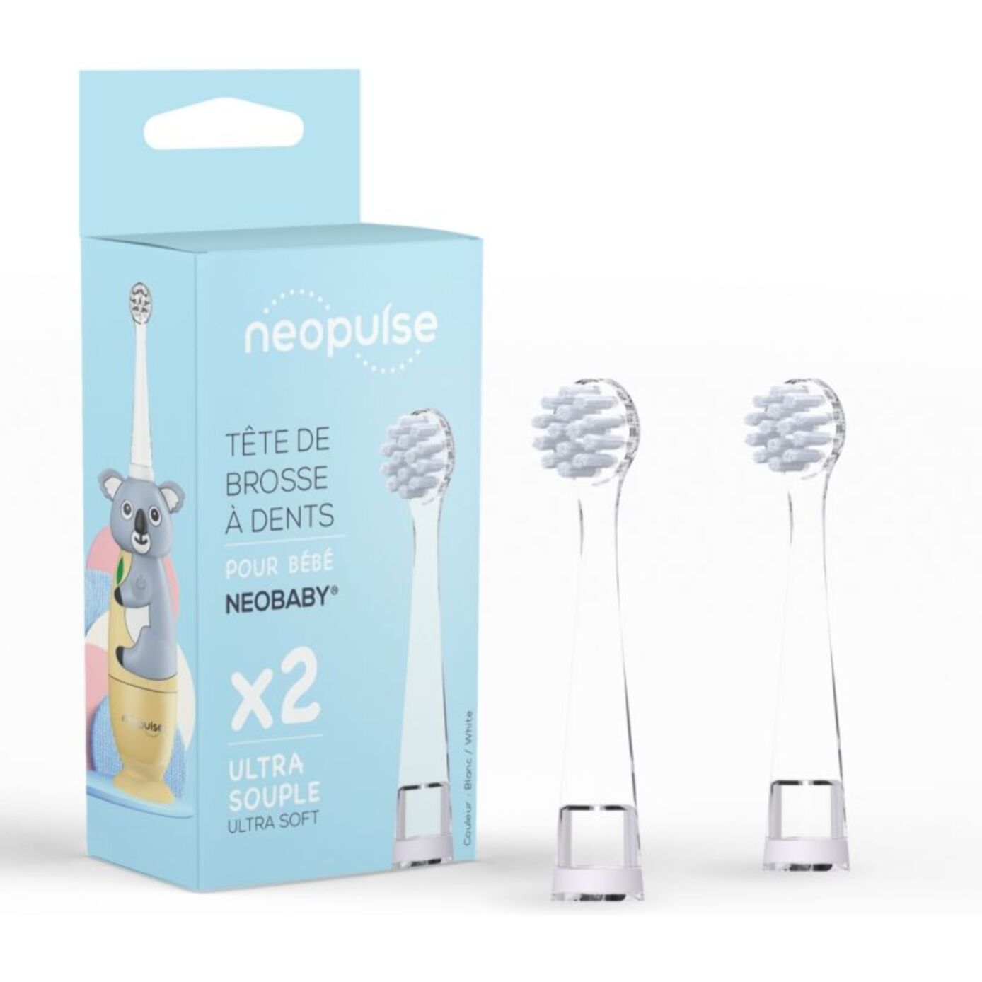 Brossette dentaire NEOPULSE x2 blanc NEOBABY