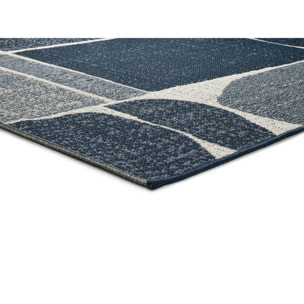 AZUR Alfombra geométrica de exterior-interior en azul, varias medidas disponibles