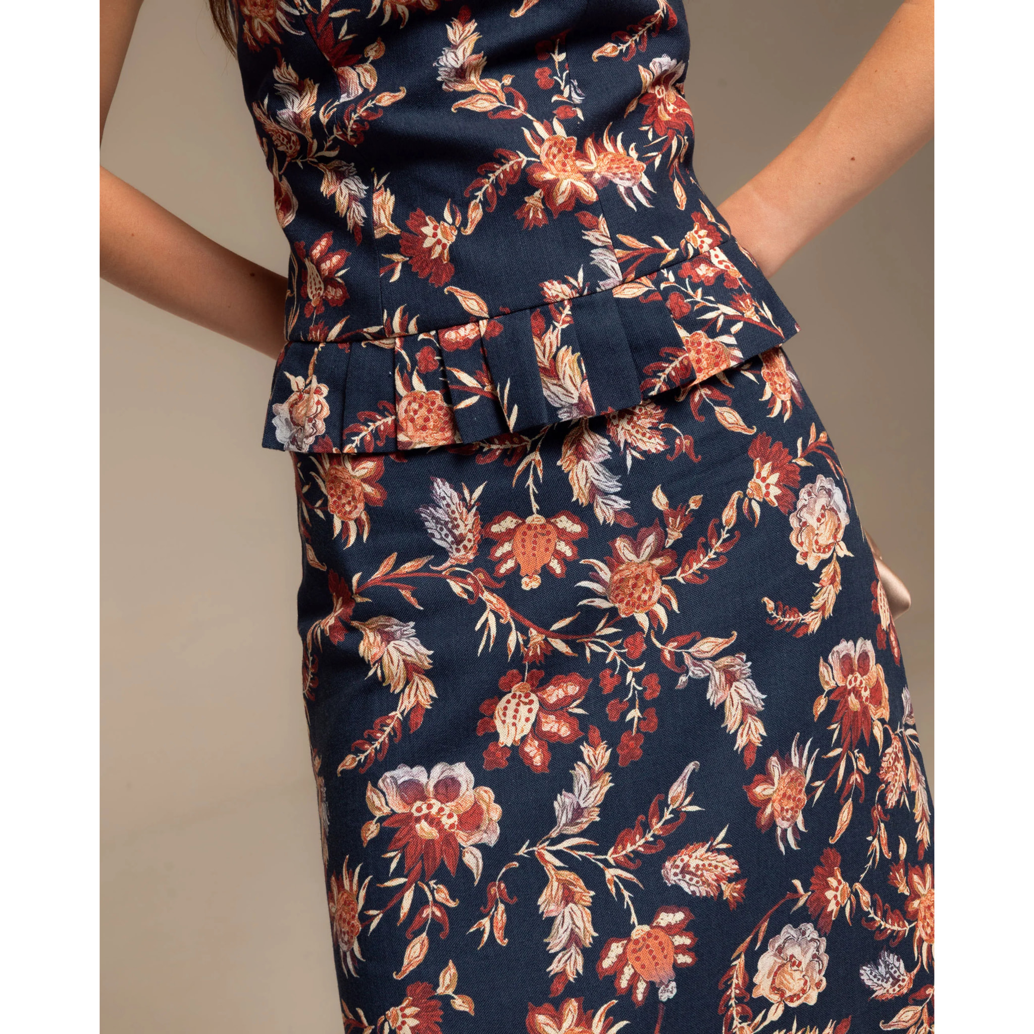 Falda midi con estampado