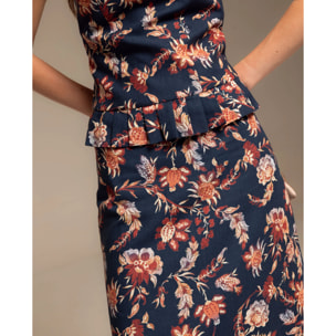 Falda midi con estampado