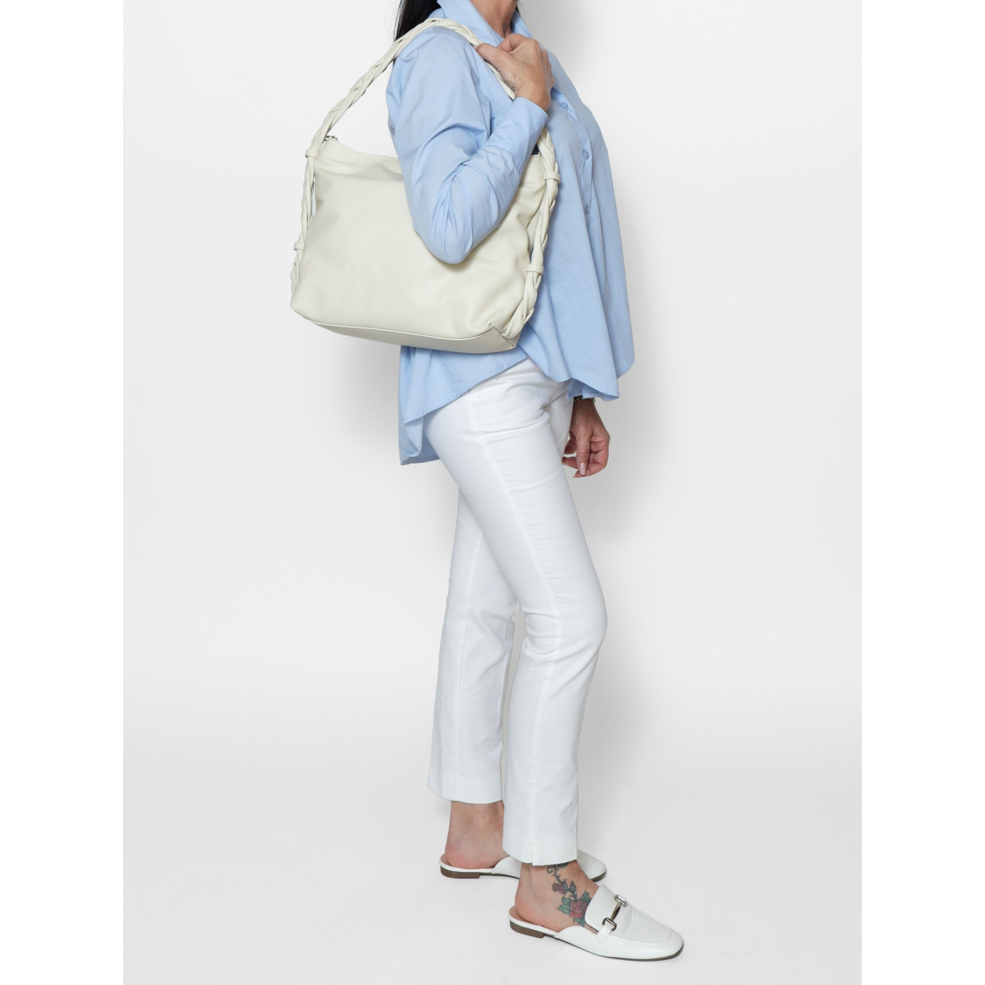 Borsa a spalla da donna - Modello Umbria - Vera pelle - 31.0 x 26.0 x 12.0 cm