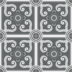 Sticker Sol Carreaux de Ciment azulejos avec laminat de Protection en Plastique Anti-dérapant | Stickers Sol - 4 STICKERS SOL CARRELAGES RUBÉN ANTI-DÉRAPANT