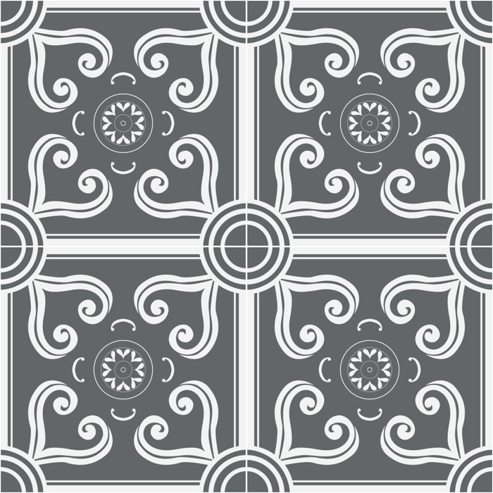 Sticker Sol Carreaux de Ciment azulejos avec laminat de Protection en Plastique Anti-dérapant | Stickers Sol - 4 STICKERS SOL CARRELAGES RUBÉN ANTI-DÉRAPANT