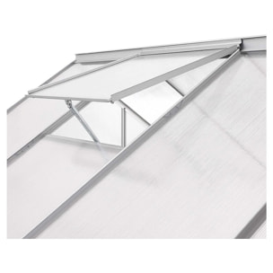 Serre jardin polycarbonate 370 x 190 x 195 cm "Basilic" - 7,03 m² - Gris