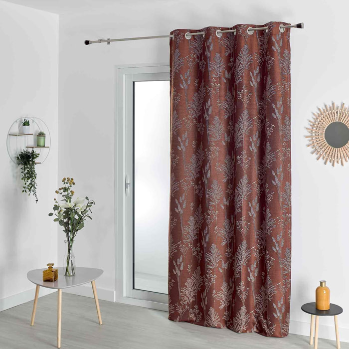 Rideau jacquard esprit nature - Tabac