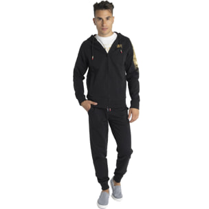Tuta da uomo con cappuccio e zip Gold Tricolor