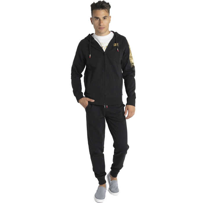 Tuta da uomo con cappuccio e zip Gold Tricolor