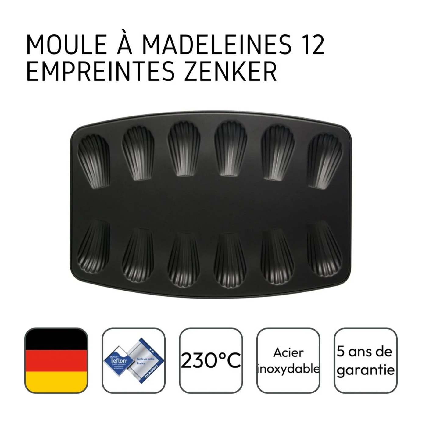 Moule 12 madeleines 26 x 39 cm Zenker Spécial Countries