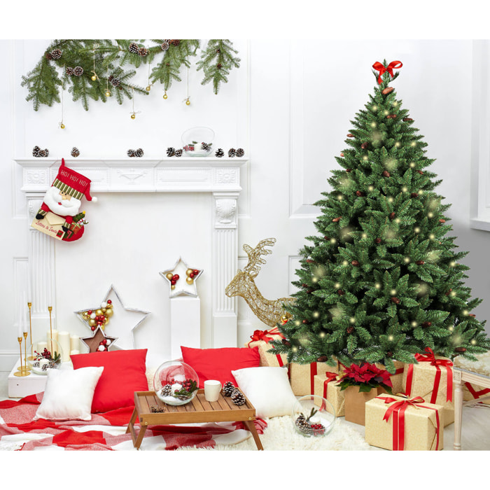 Albero di Natale 150 cm Lapland, Pino artificiale, Albero effetto reale, Alberello natalizio extra folto, 89x89 h150 cm, Verde