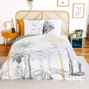 Parure housse de couette 3pcs en coton adouci 57 fils mig - soli