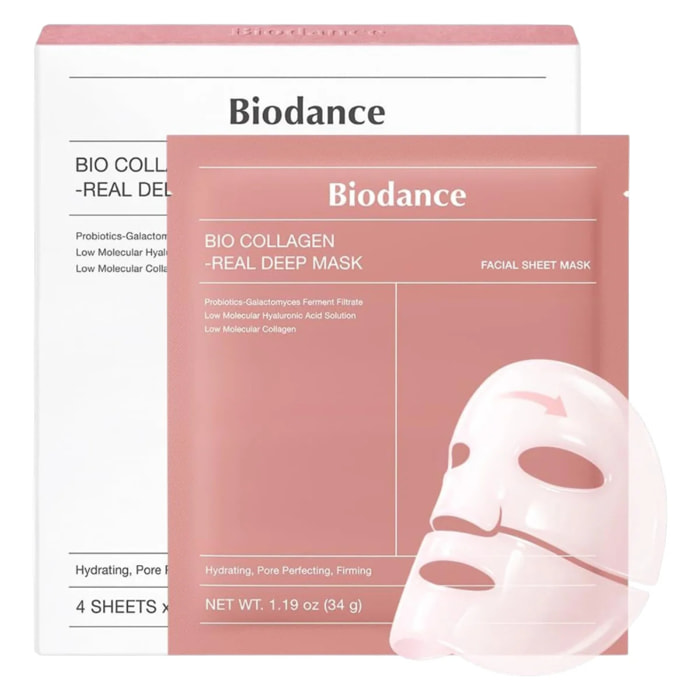 4x Mascarilla Facial Bio-Collagen Real Deep Mask Biodance