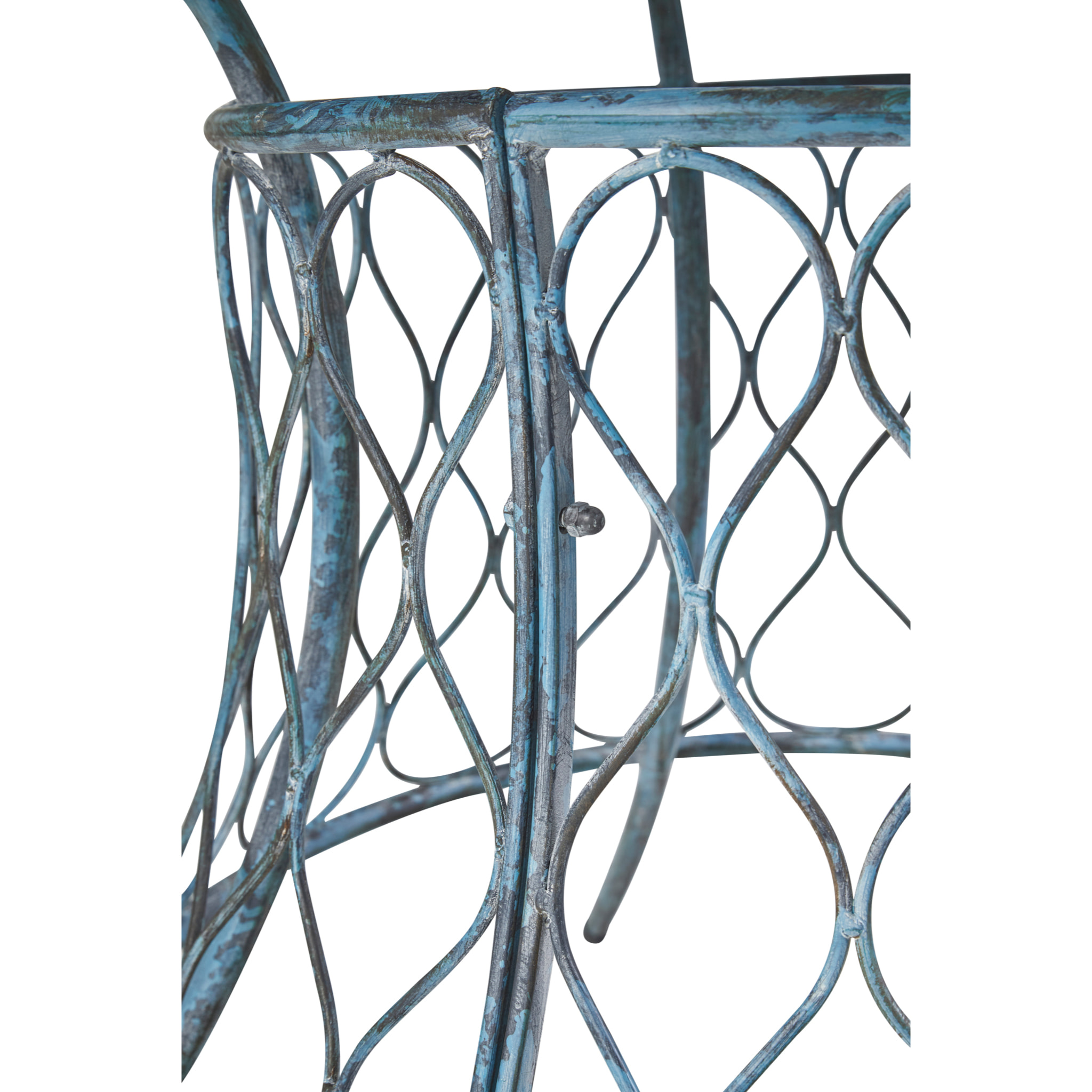 IRON LINE - TAVOLO ROTONDO METALLO BLUE - 4 POSTI - misura 100x100x75