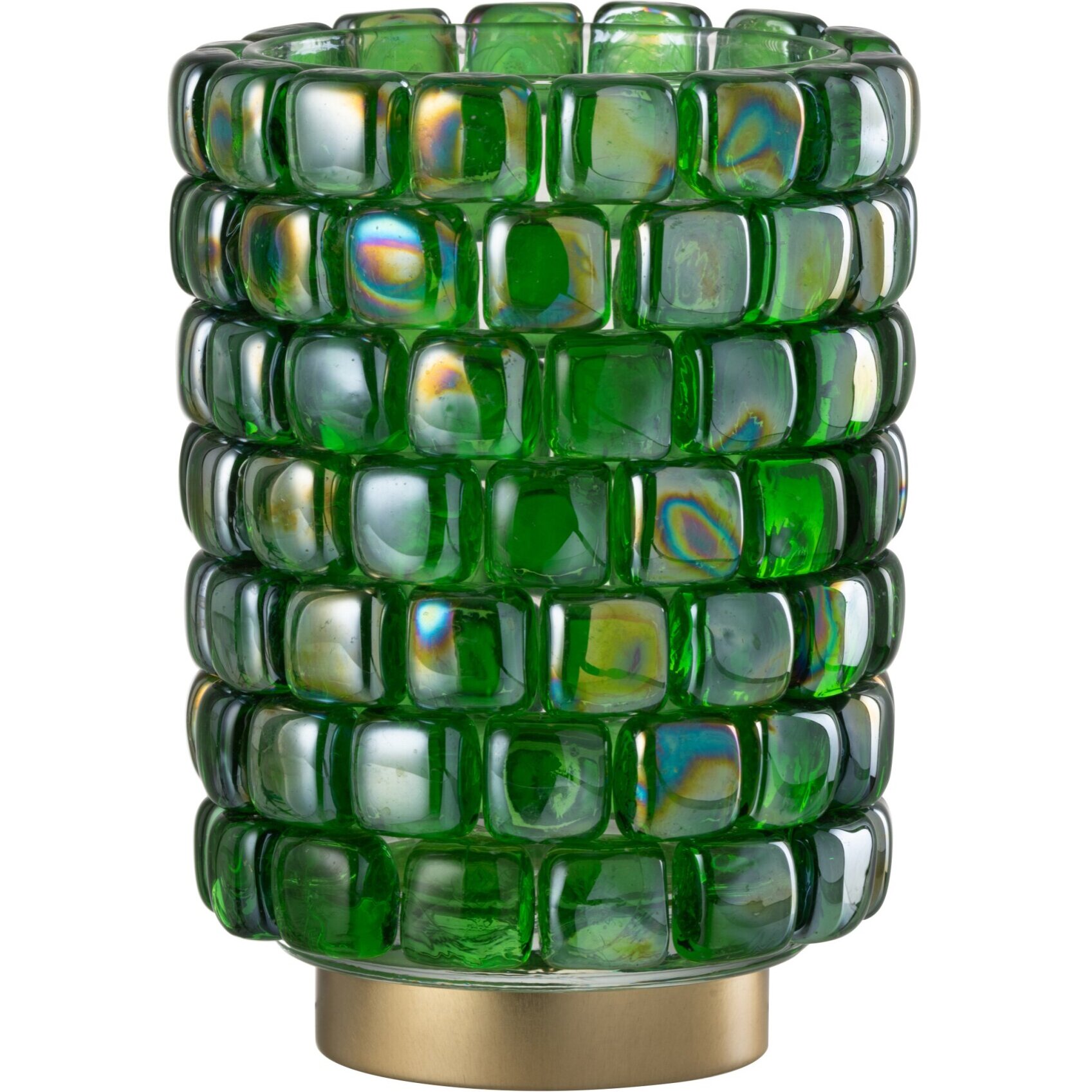 J-Line bougeoir Carré Mosaïque - verre - vert - large