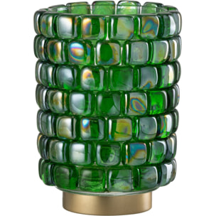 J-Line bougeoir Carré Mosaïque - verre - vert - large