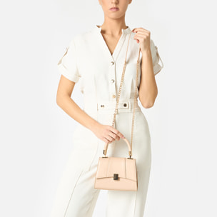 Mini bag donna beige a trapezio