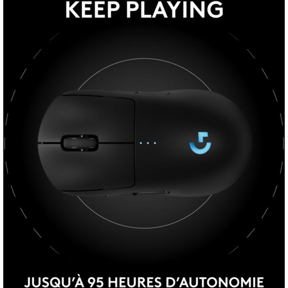 Souris Gamer Sans Fil LOGITECH Pro 2 Lightspeed noir + Pochette + Dongle 8K Hz