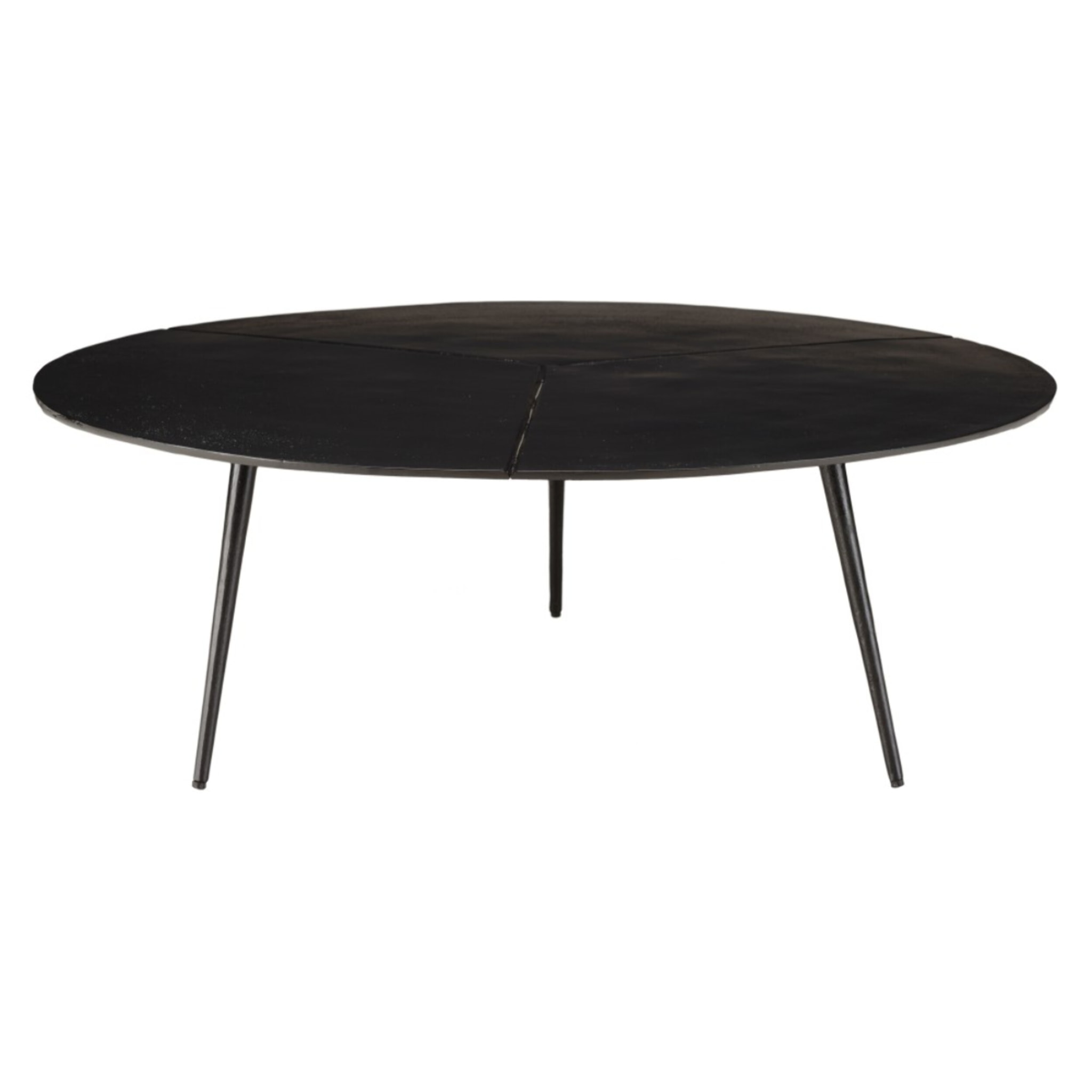JAMES - Table basse ronde 100x100cm en aluminium noir mat