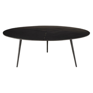 JAMES - Table basse ronde 100x100cm en aluminium noir mat
