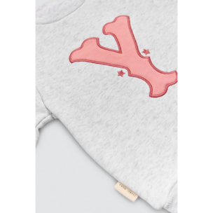 Set per neonato con felpa stampata grigia e jogger