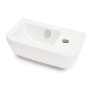 Integra Lave-mains 37x22 cm avec trou pour robinetterie sur la droite, Blanc (7091-003-0029)