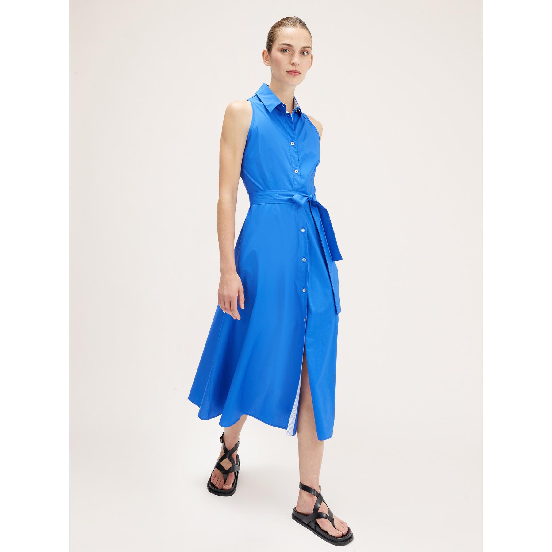 Motivi - Vestido camisero de popelina - Azul aciano