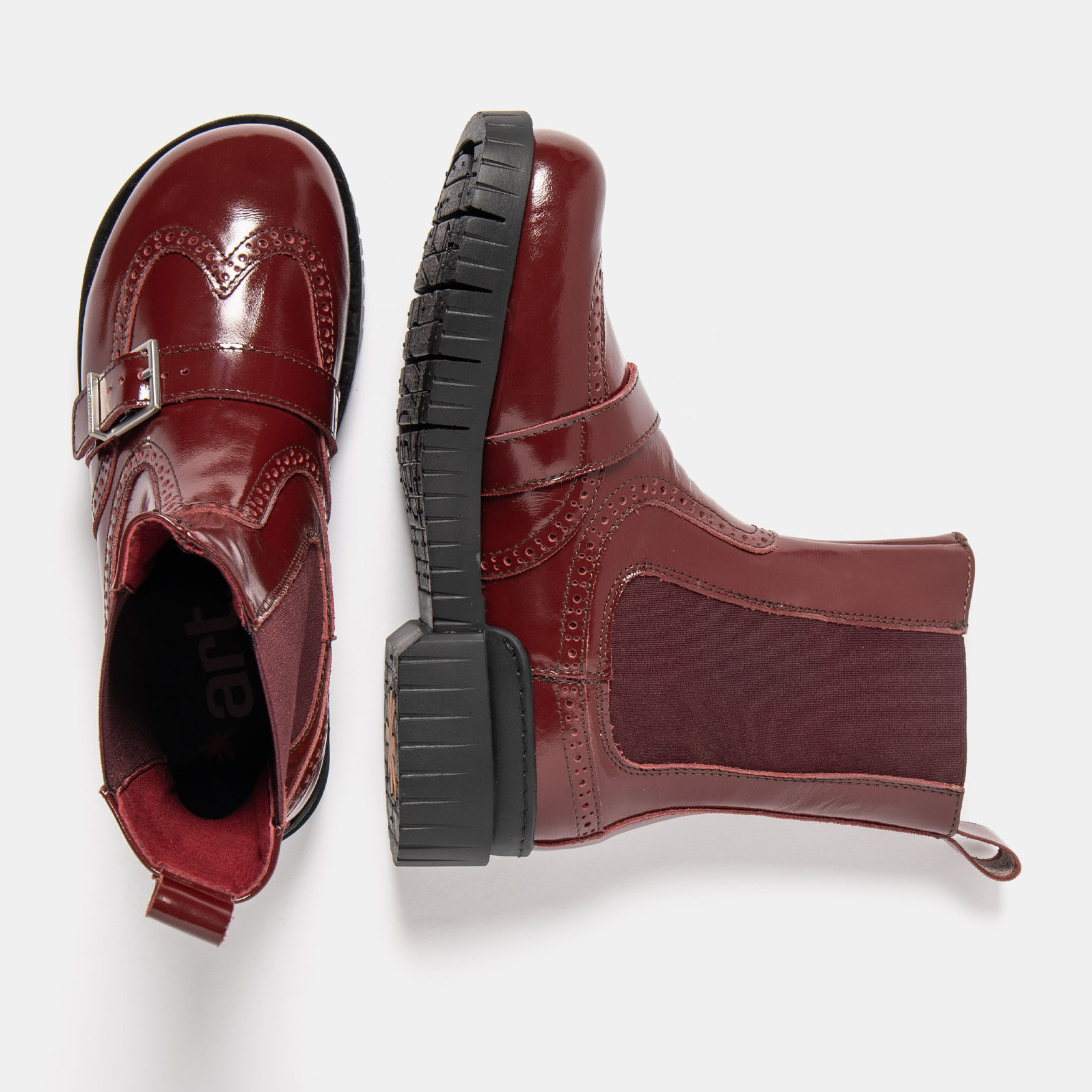 Botines 1848 NAPPA SHINNY BURDEOS /OXFORD color Burdeos