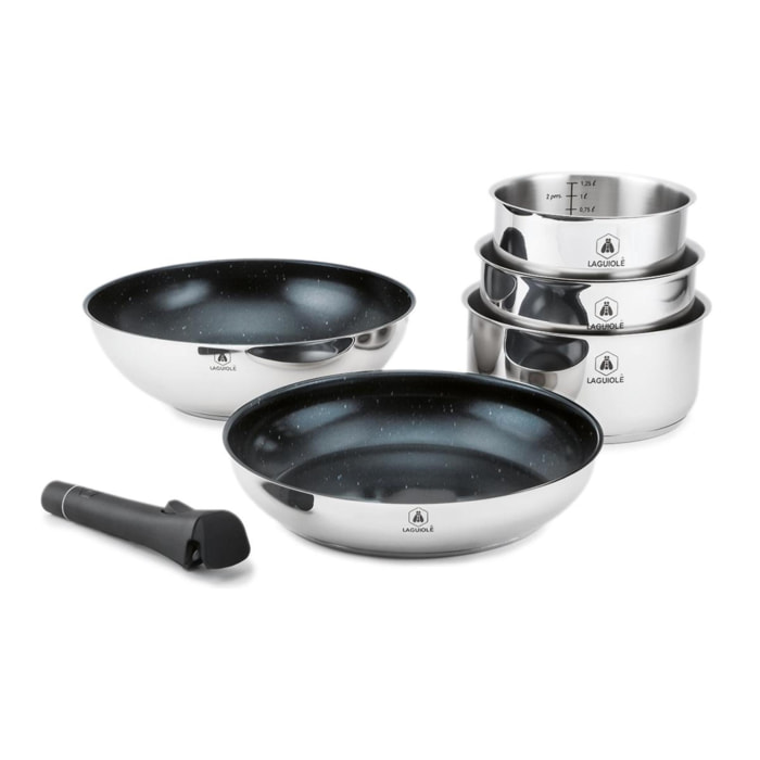 Set de 6 pièces inox amovible antiadhésif - "Réactif"