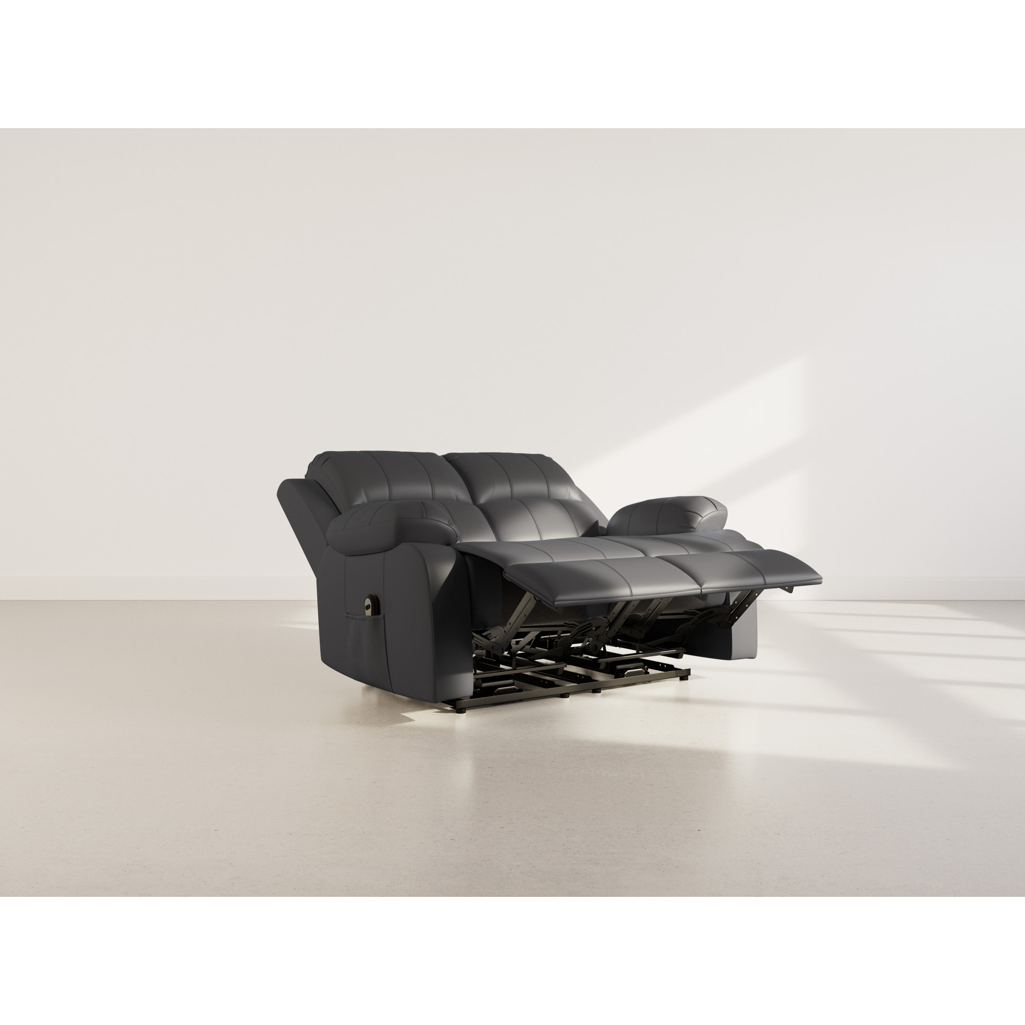 Armand - Canapé 2 places relax électrique en simili - Noir