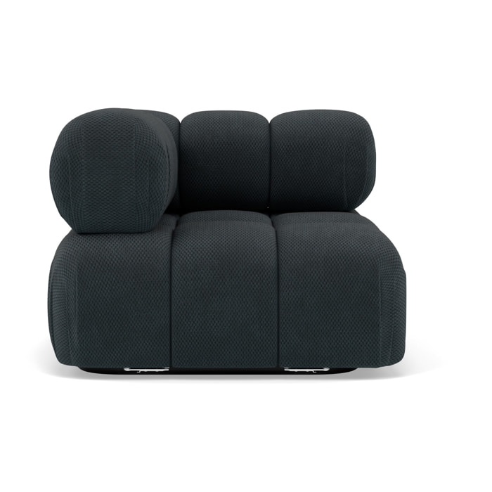 Ruby - module d'assise d'angle gauche en velours texturé - Noir